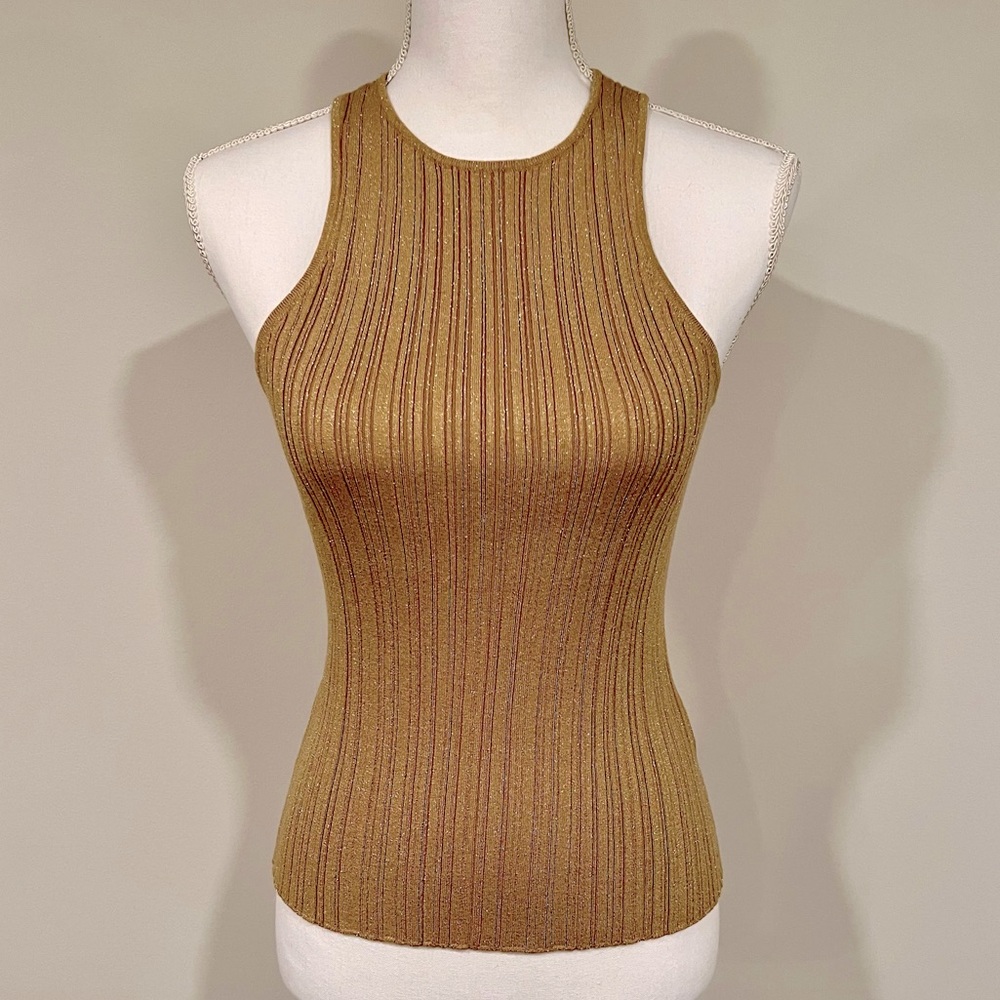 NWT Madewell shimmering gold sweater tank. Size S.
